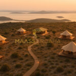 Sunset glamping tents
